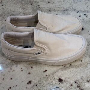Vans WoMen's Cream Slip-On Sneakers